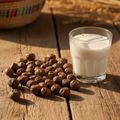 Organic tiger nuts with a glass of tiger nut milk